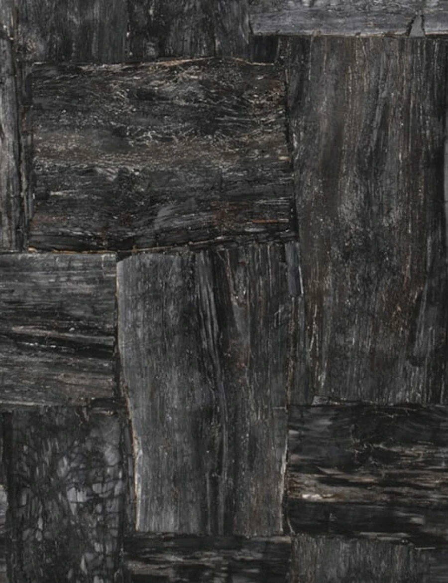 Semiprecious PETRIFIED WOOD BLACK RETRÒ